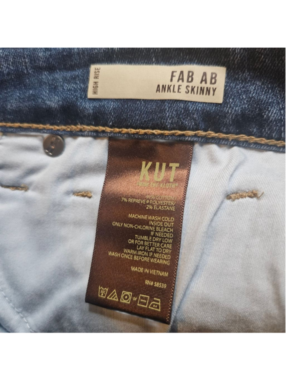 Kut from the Kloth 6 Blue High Rise Ankle Skinny Jeans - Picture 8 of 9